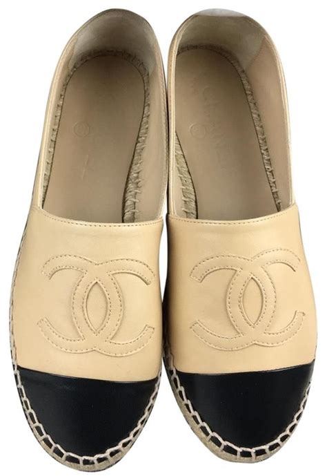 chanel espadrille beige and black|chanel espadrilles authentic.